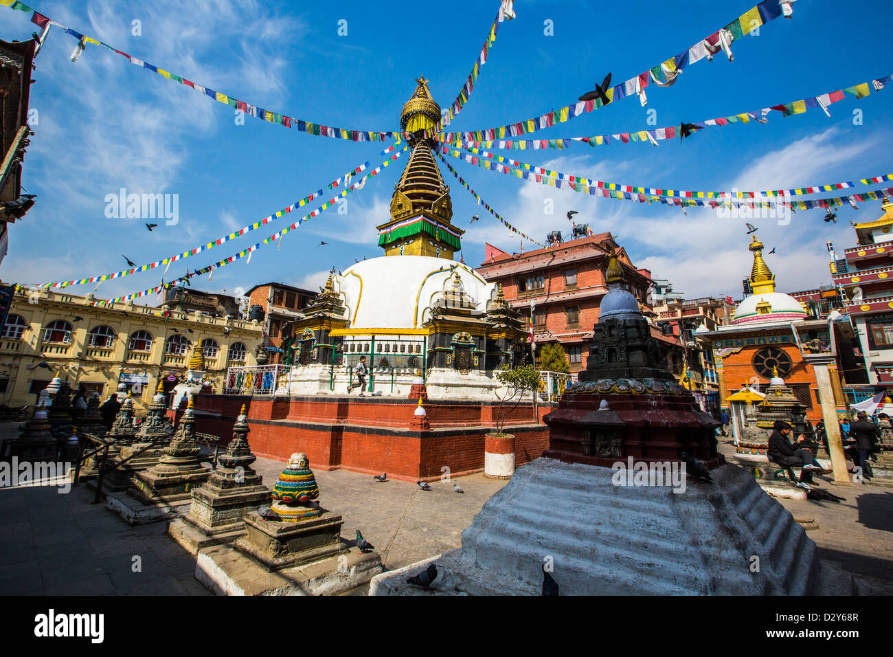 Shree Gha buddhistische Stupa, Thamel, Kathmandu, Nepal Stockfoto
