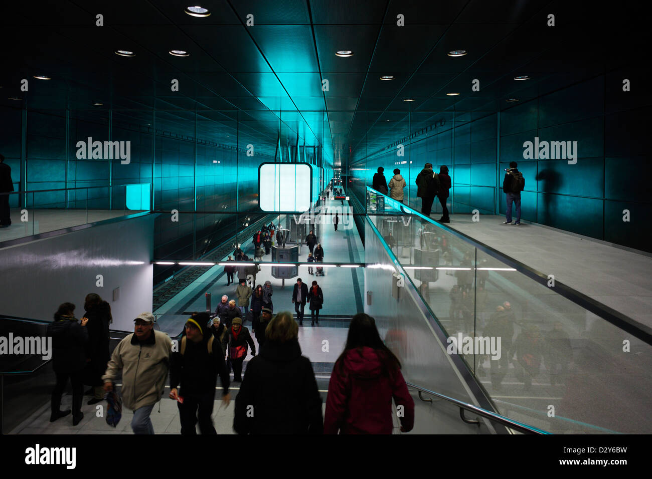 Hamburg, Deutschland, HafenCity Universität Metro Station auf der Linie U4 Stockfoto