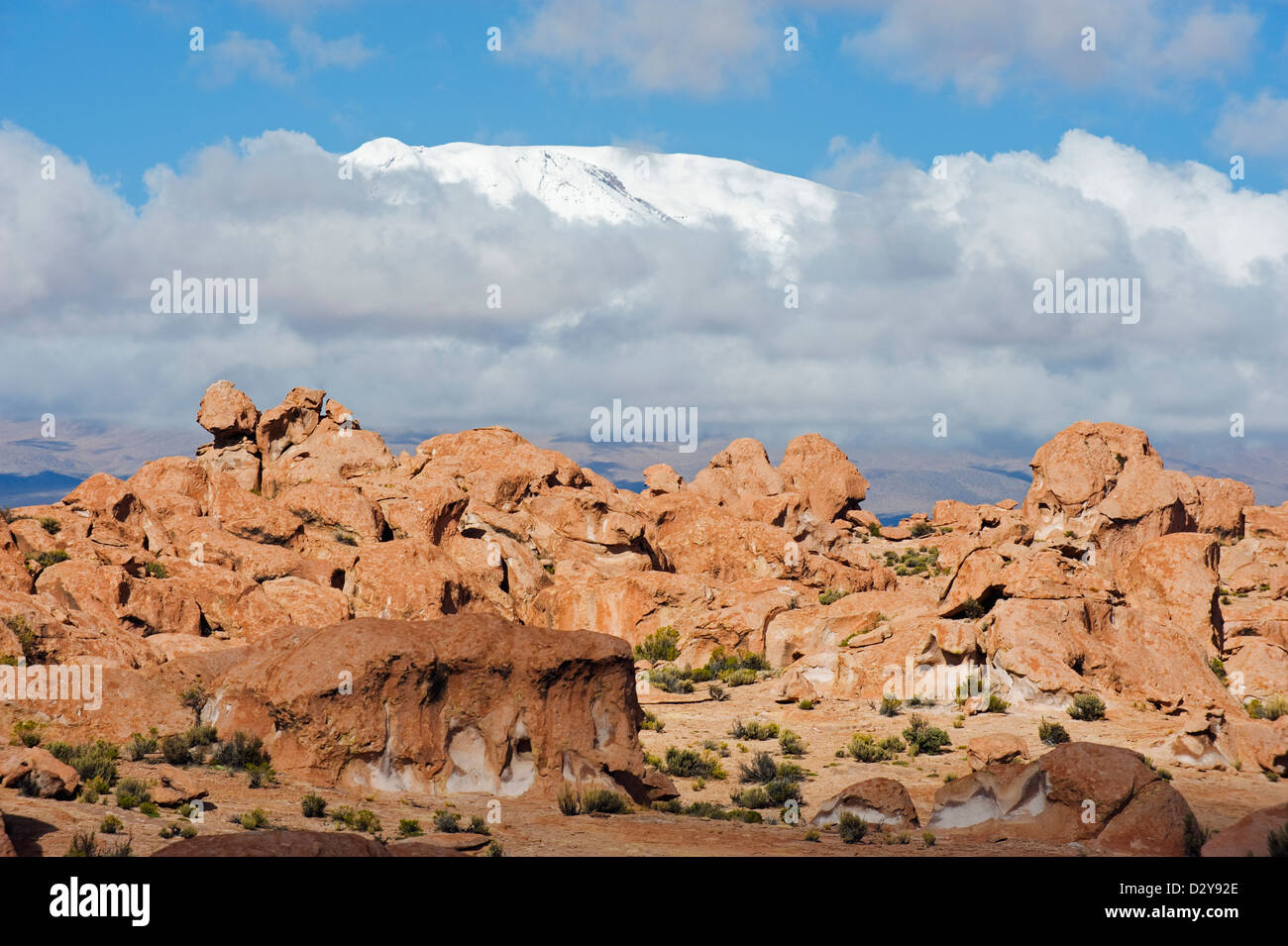 Felsformationen in der Altiplano-Wüste, Bolivien, Südamerika Stockfoto