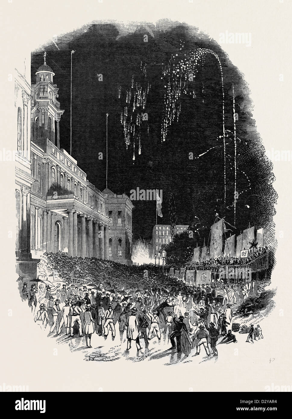 GROßE "DEMOKRATISCHEN" MASSE TREFFEN IM PARK, IN NEW YORK Stockfoto