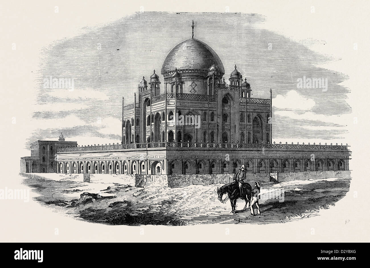 IN DER NÄHE VON DELHI: GRAB DES KAISERS HUMAYON WO DIE BEIDEN SÖHNE UND ENKEL DES KÖNIGS VON DELHI VERBORGEN WURDEN. Stockfoto