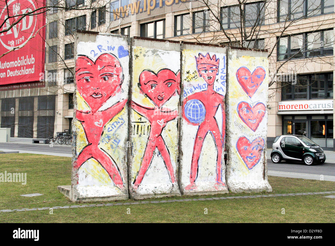 Potsdamer Platz - Berlin mit Teile der Berliner Mauer Stockfoto