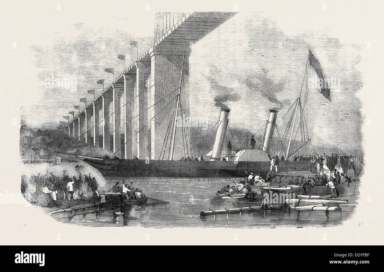 ABFAHRT VON SEINER KÖNIGLICHEN HOHEIT PRINZ ALBERT IN DIE LEBENDIGE DAMPFER ERSCHLIEßUNG DER EISENBAHN UM CORNWALL Stockfoto