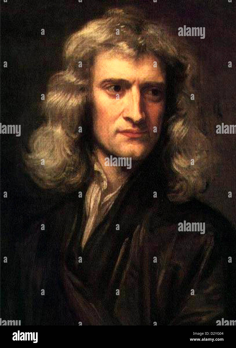 Sir Isaac Newton, englischer Physiker, Mathematiker, Astronom, Naturphilosoph, Alchemist und Theologe. Stockfoto