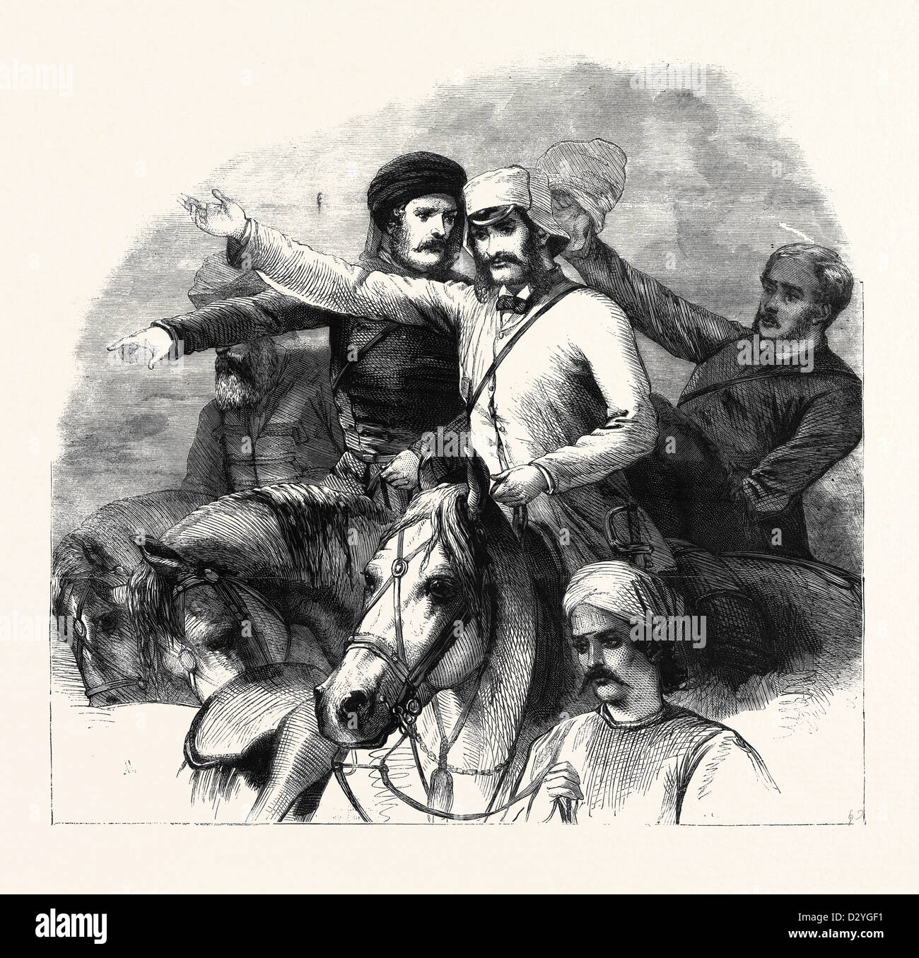 GRUPPE AUS BARKERS GRAND GESCHICHTSBILD LINDERUNG VON LUCKNOW OBERST GREATHED Stockfoto