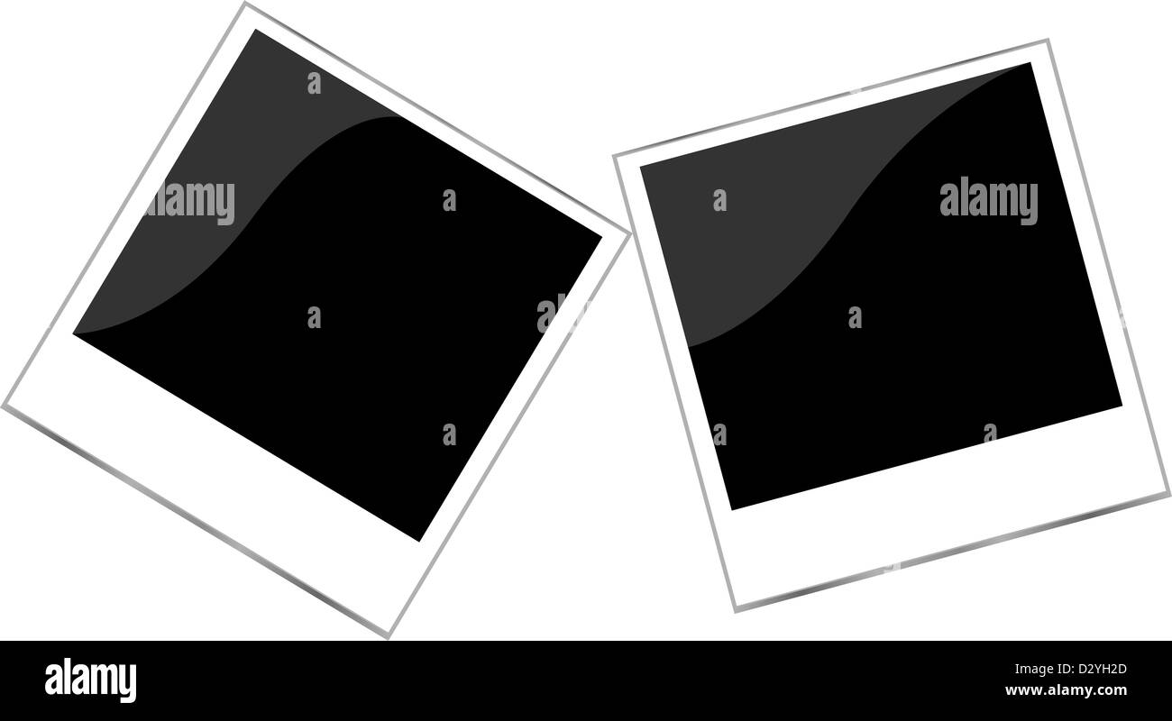 Polaroid-Foto-Frame-Set isoliert auf weiss Stockfoto