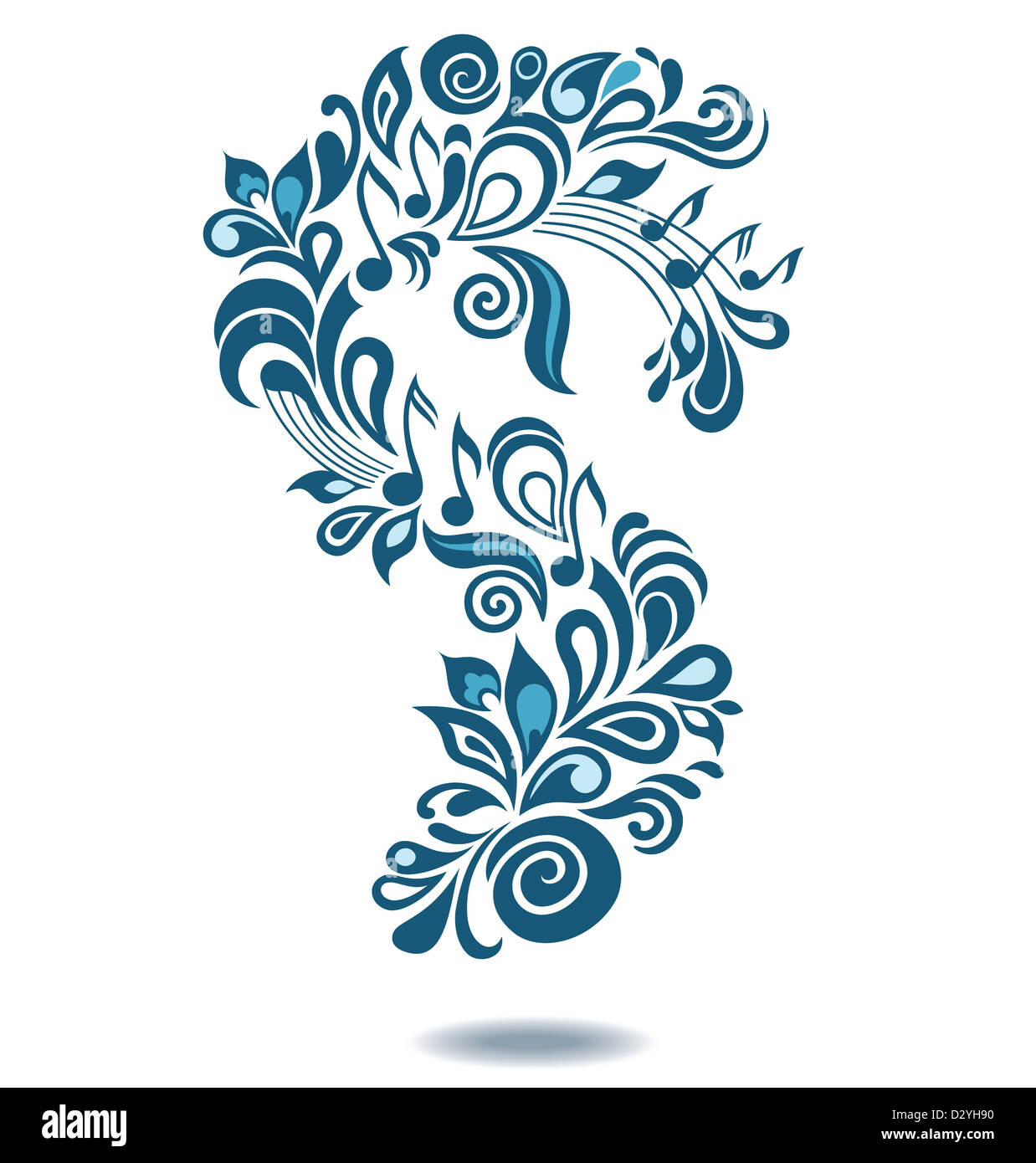 Dekorative musikalische florale illustration Stockfoto