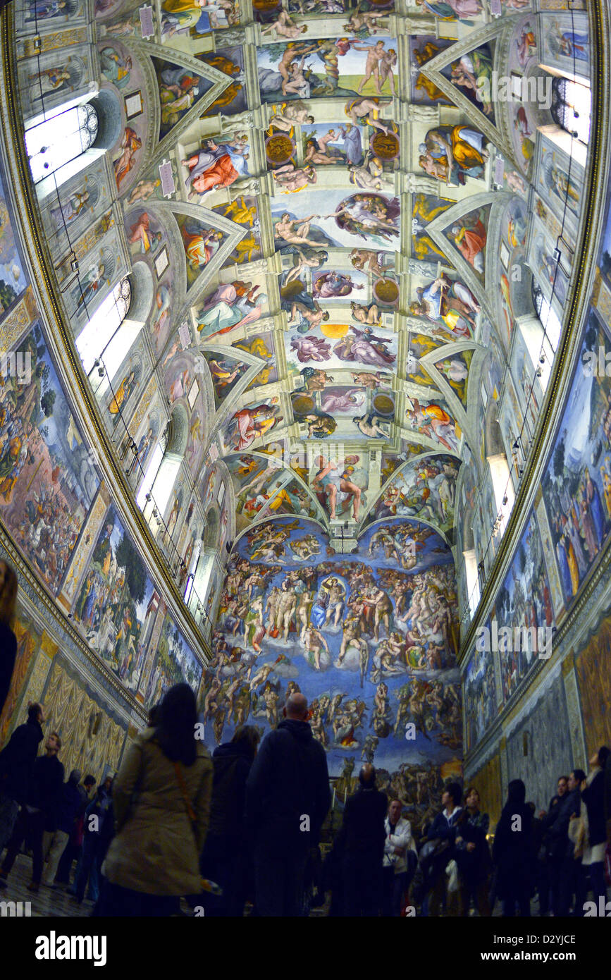Vatikanstadt, Vatikanische Museen, Wendeltreppe, St. Peter und die Sixtinische Kapelle Stockfoto