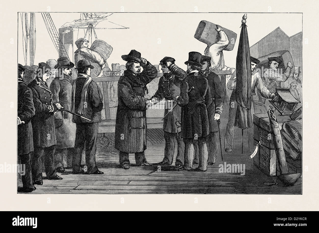 ASHANTEE KRIEG: DIE HEIMKEHR SIR GARNET WOLSELEY LANDUNG IN PORTSMOUTH 1874 Stockfoto
