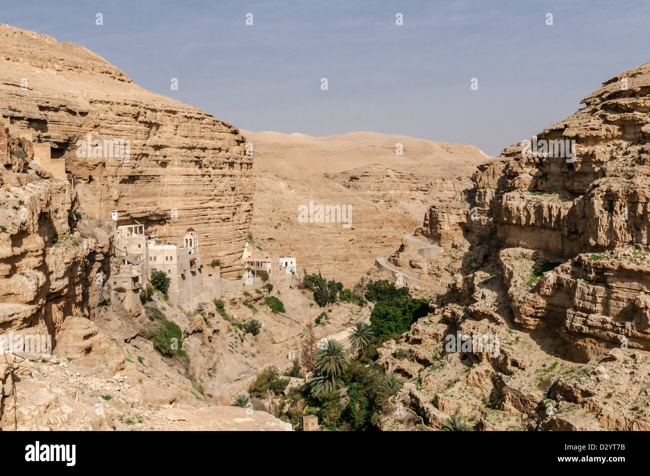 Kloster St. George Griechisch Orthodox, ein Kloster befindet sich in der Judäischen Wüste Wadi Qelt, im östlichen Westjordanland Stockfoto