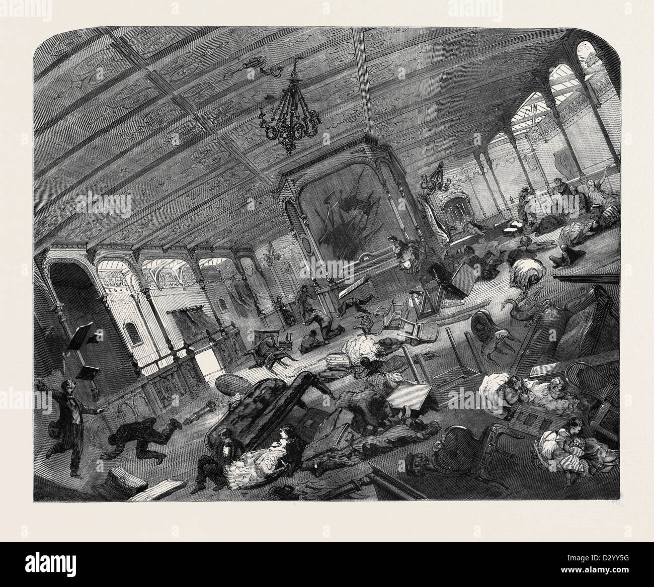 DIE KATASTROPHE DER GREAT EASTERN: ZUSTAND DER IHR GRAND SALON WÄHREND DER STURM Stockfoto