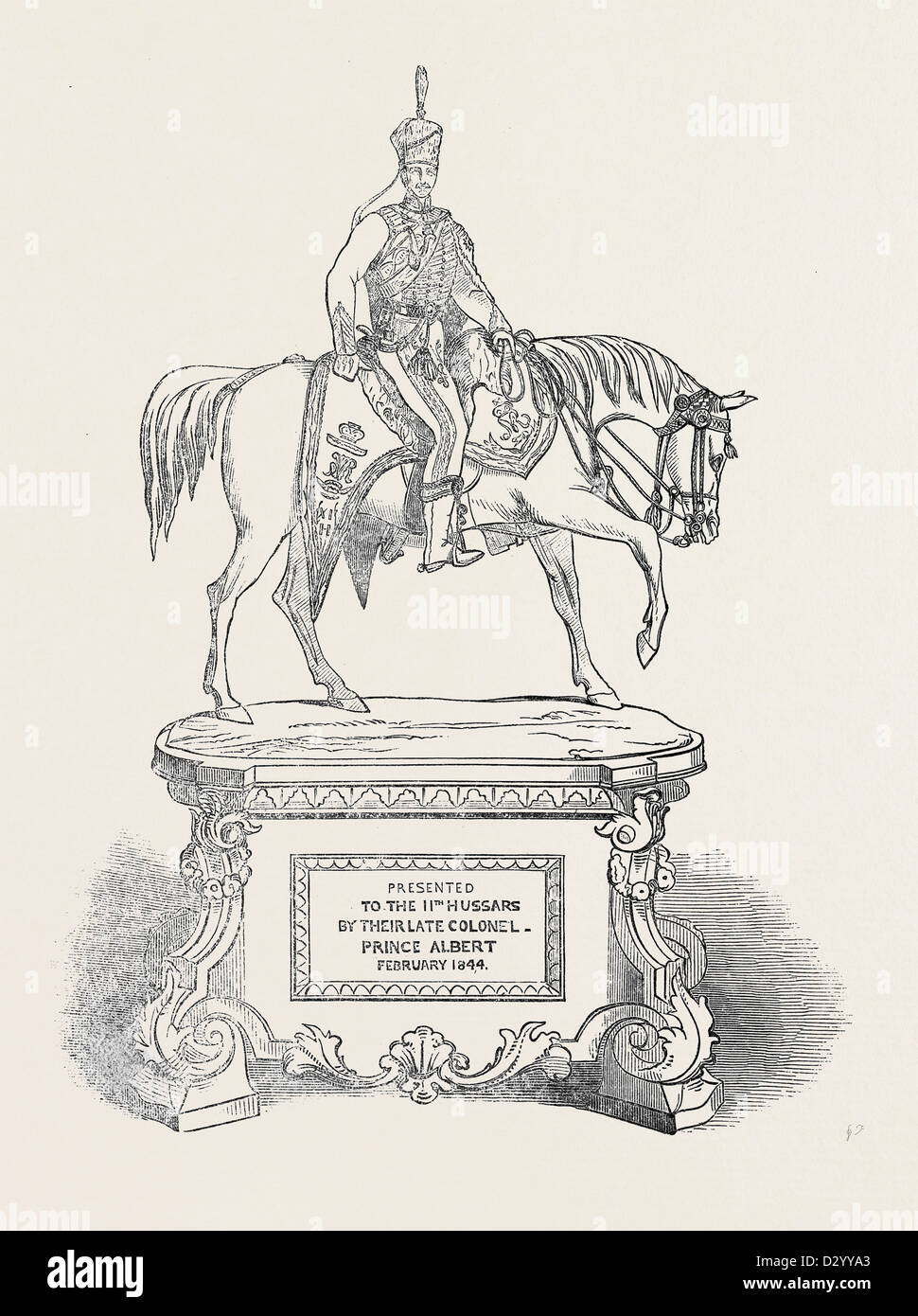 PRÄSENTIERT VON SEINER KÖNIGLICHEN HOHEIT PRINZ ALBERT, DER ELFTE HUSAREN PLATTE Stockfoto