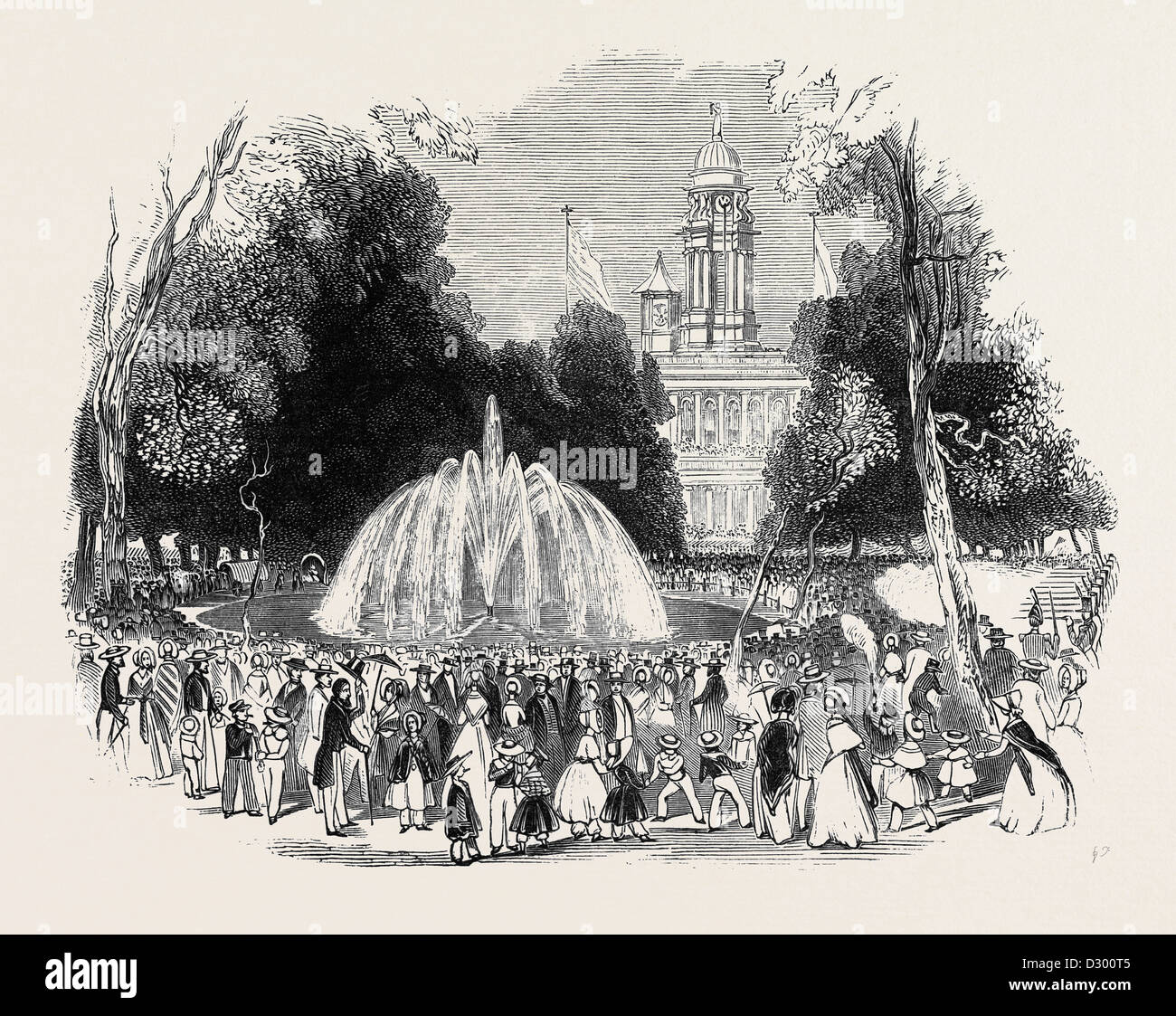 GEDENKEN AN UNABHÄNGIGKEIT IN NEW YORK, SZENE IM PARK, 1844 Stockfoto