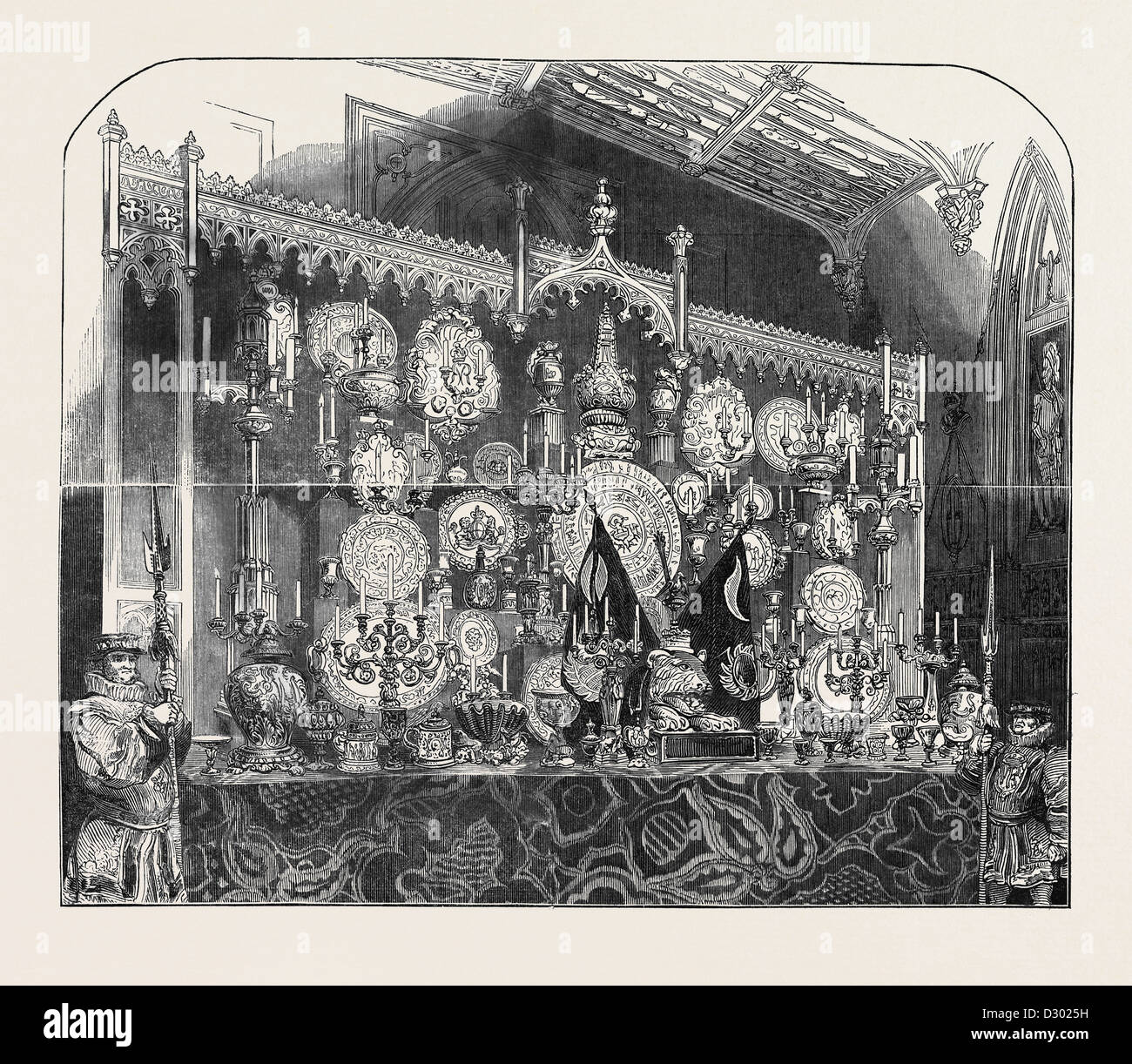 DAS GRAND BUFFET, ST. GEORGE HALL AUF DEM STRUMPFBAND BANKETT, GEGEBEN, SEINE MAJESTÄT DER KÖNIG DER FRANZOSEN Stockfoto