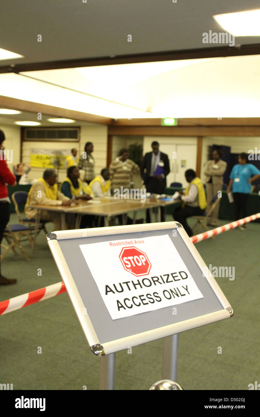 Süd-Sudan Referendum, London Wahllokal, Januar 2011 Stockfoto