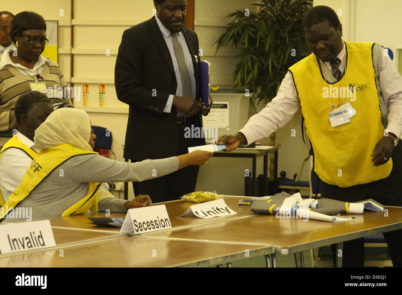 Süd-Sudan Referendum, London Wahllokal, Januar 2011 Stockfoto