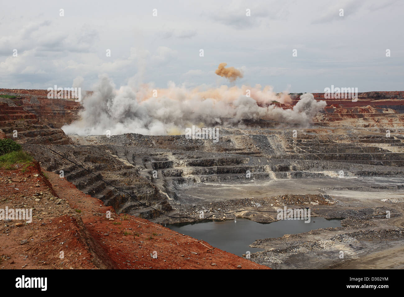Strahlen in Kansanshi Tagebau Kupfer mir Kansanshi Mining PLC, eine Tochtergesellschaft der First Quantum. Stockfoto