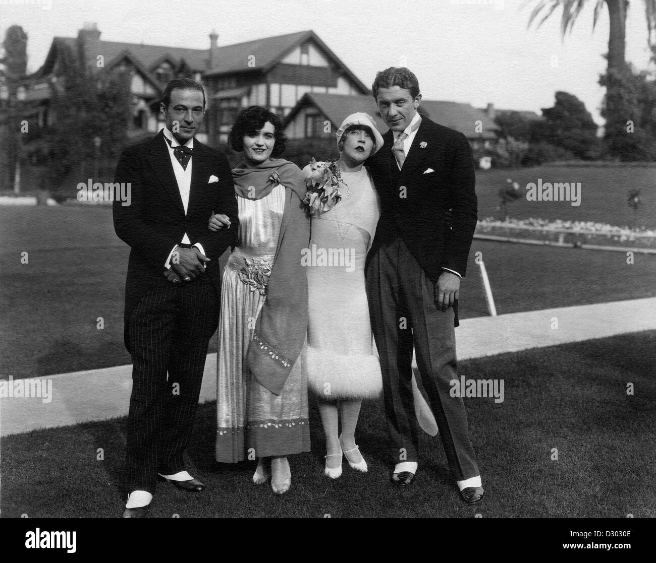 Rudolph Valentino, Pola Negri, Mae Murray, Prinz Mdivani Stockfoto