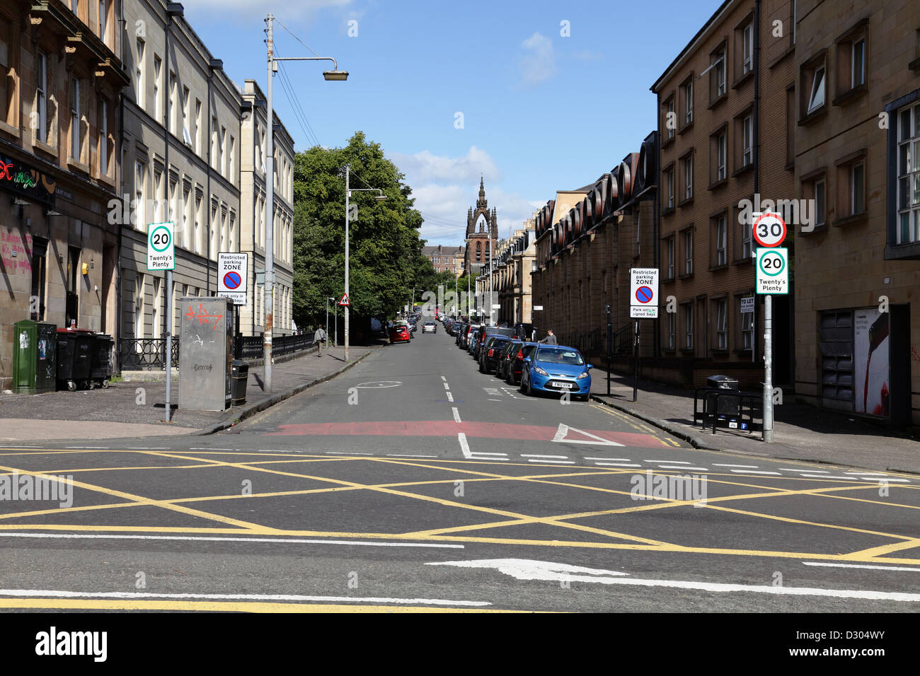 Belmont Street in der Hillhead Wohngegend von Glasgow, Scotland, UK Stockfoto