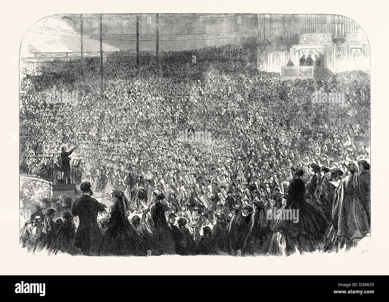 DER CHOR JAHRESTAGUNG DER METROPOLITAN SCHULEN AN DER KRISTALLPALAST UK 1866 Stockfoto