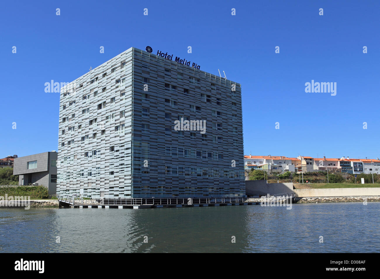 Hotel Melia Ria in Aveiro, Portugal. Das vier-Sterne-Hotel mit Blick auf den Kanal tun Coio. Stockfoto