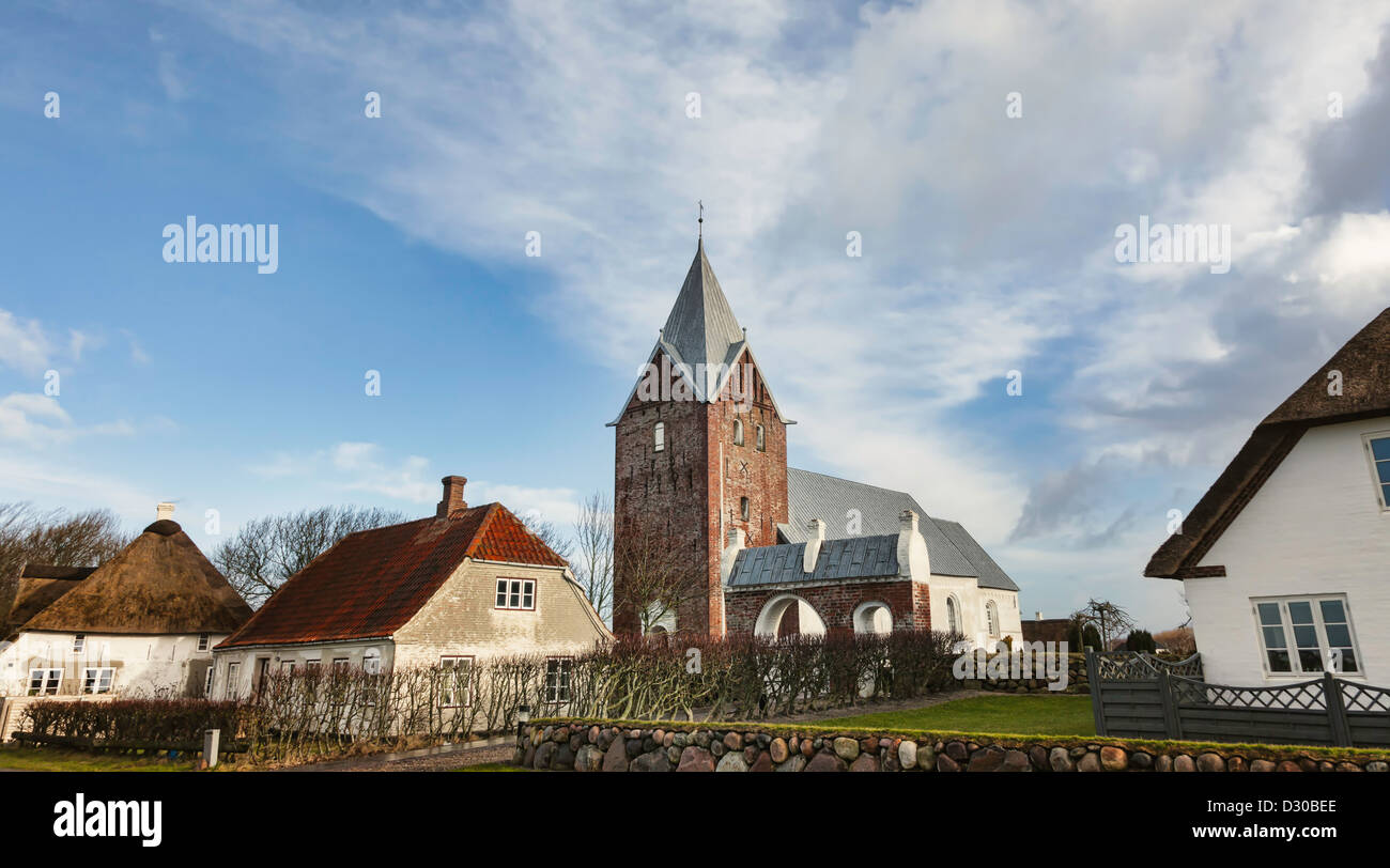 Mittelalterliche Kirche in Ballum, Wattenmeer, Dänemark Stockfoto