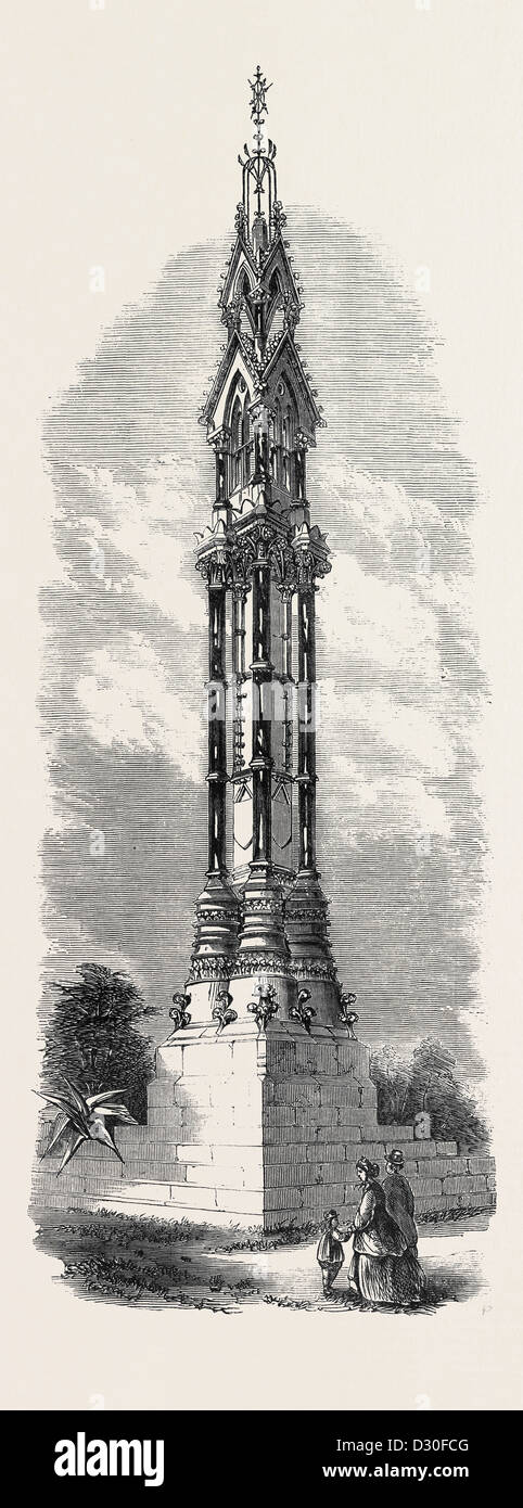 GEDENKSTÄTTE DES VERSTORBENEN SIR JOSEPH PAXTON AN COVENTRY 1868 Stockfoto