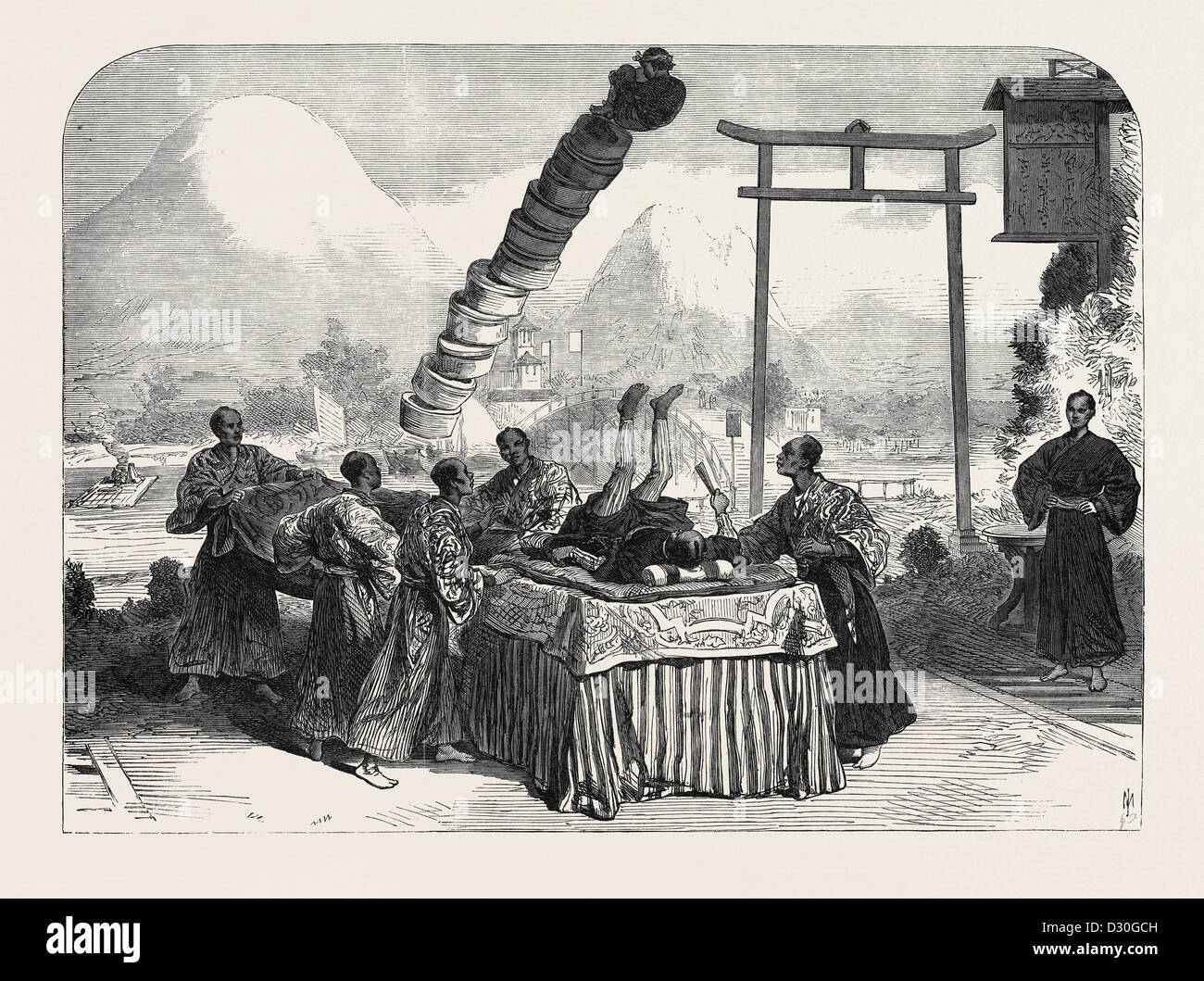 DIE KAISERLICHE JAPANISCHE TRUPPE AM LYCEUM THEATRE 1868 Stockfoto