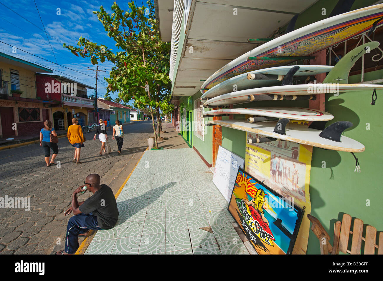 Surf Shop, San Juan del Sur, Nicaragua, Mittelamerika Stockfoto