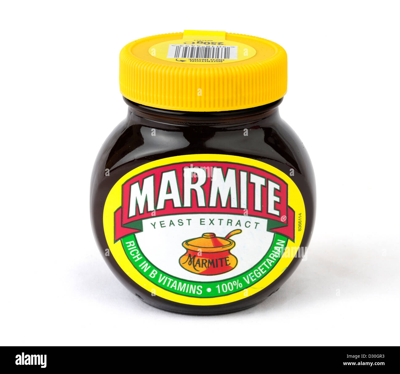 Glas mit Marmite verbreiten, UK Stockfoto