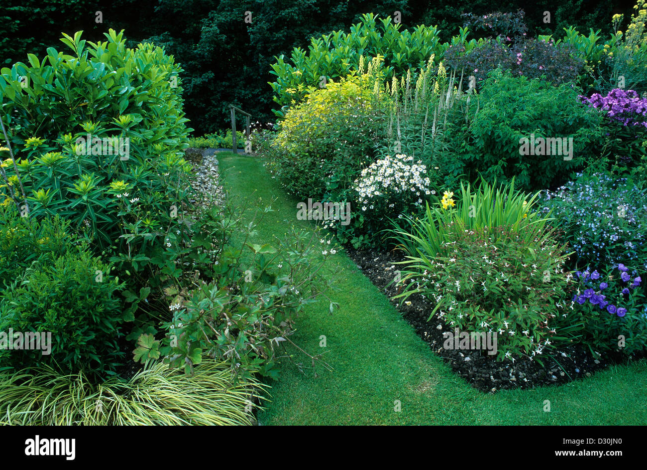 Eine krautige Grenze in ein Cottage-Garten-UK Stockfoto