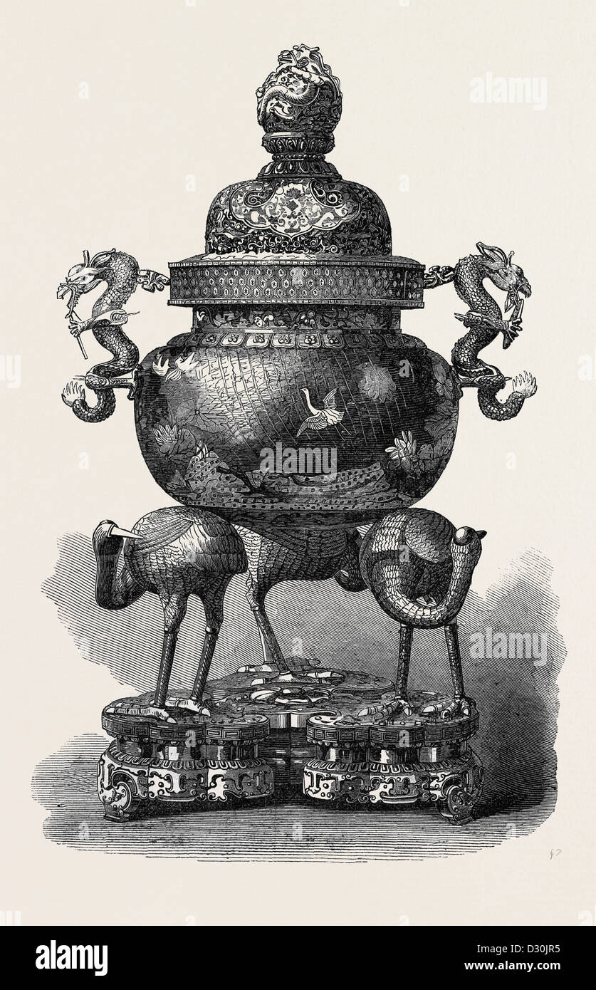 CHINESISCHE VASE VON DER KÖNIG DER BELGIER 1869 ERWORBEN Stockfoto