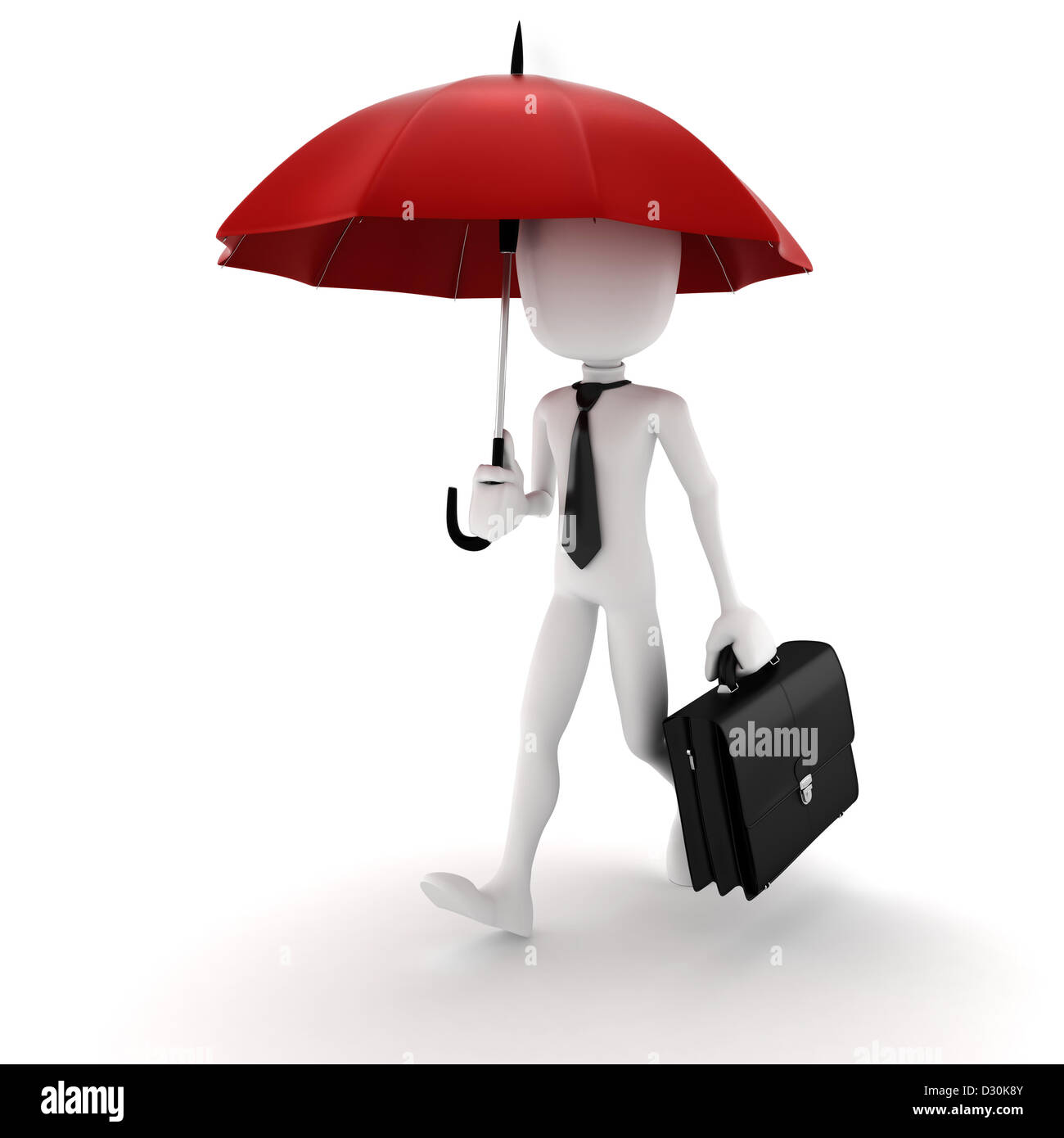 3D Mann hält einen Regenschirm, Sicherheit in Business-Konzept  Stockfotografie - Alamy