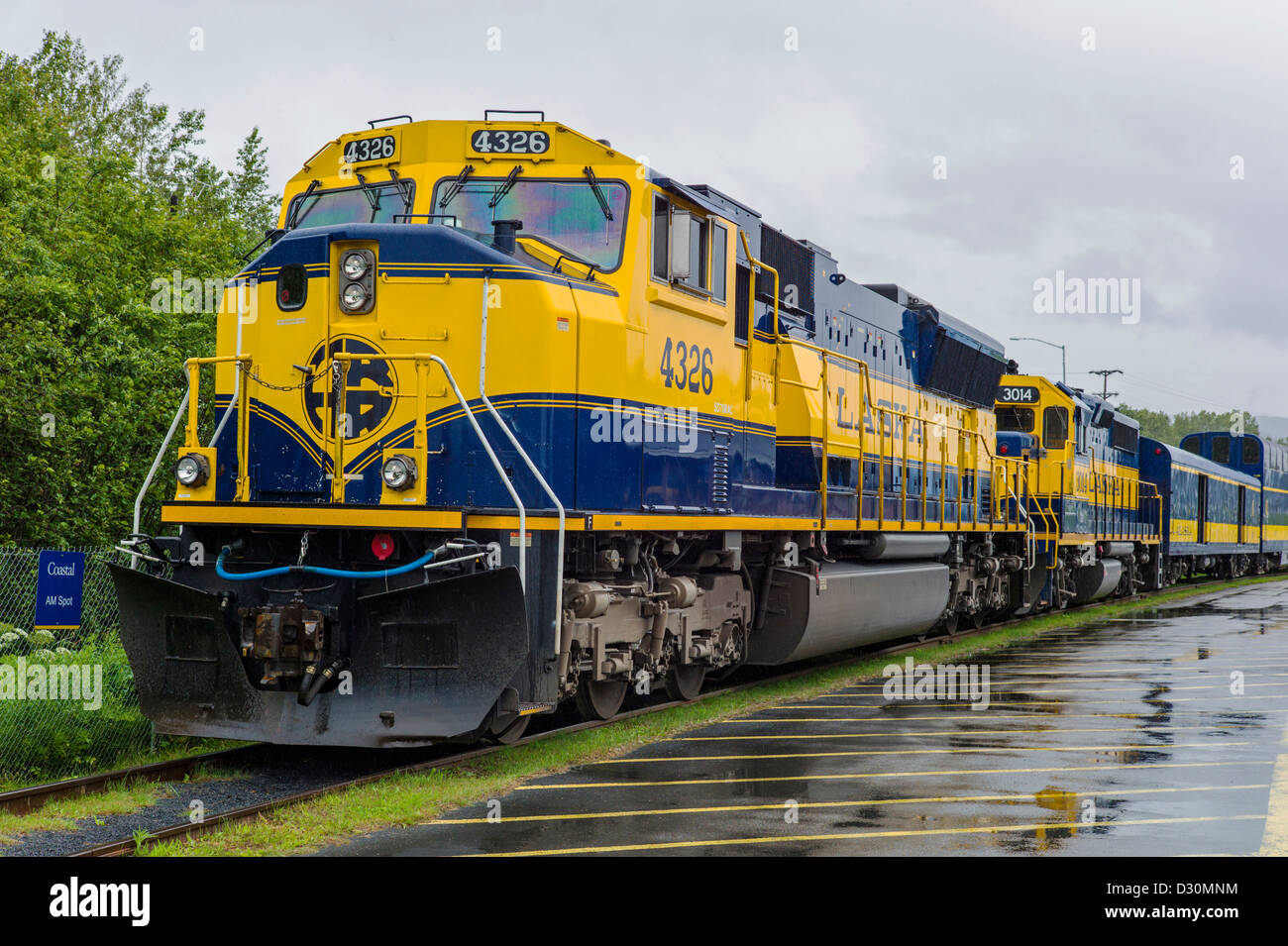 Alaska Eisenbahn Lokomotive, Seward, Alaska, USA Stockfoto