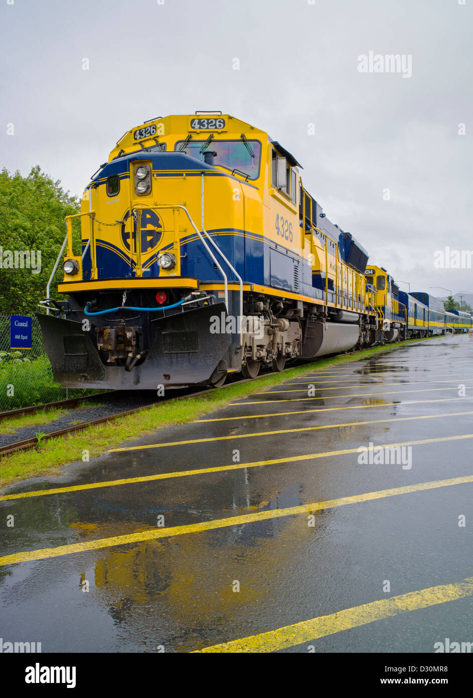 Alaska Eisenbahn Lokomotive, Seward, Alaska, USA Stockfoto