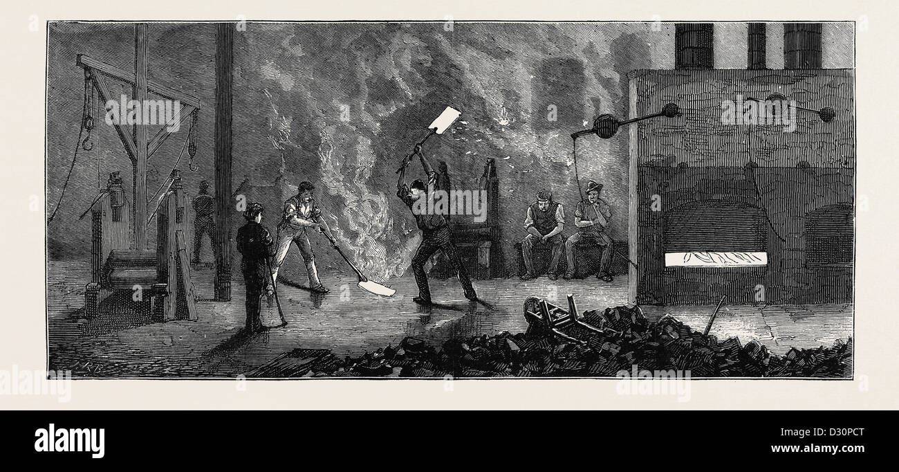 GEBÄUDE UND INDUSTRIE VON SHEFFIELD: HERSTELLUNG STAHL FÜR STIFTE BEI HERREN JESSOP WORKS Stockfoto
