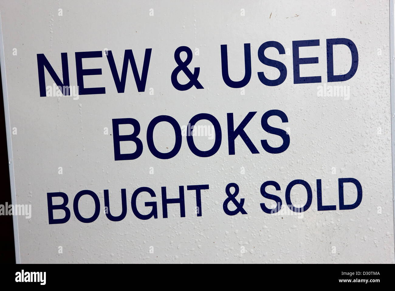 nassen Zeichen neue und gebrauchte Bücher kaufen und verkaufen in Vancouver BC Kanada Stockfoto