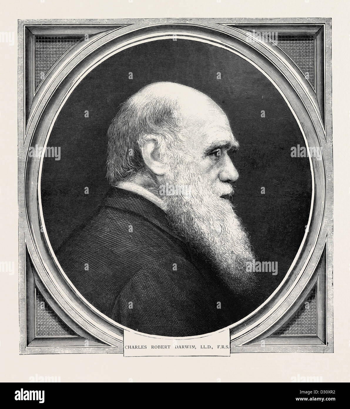 CHARLES ROBERT DARWIN, LL. D., F.R.S., GEBOREN 12. FEBRUAR 1809; 19. APRIL 1882 STARB Stockfoto