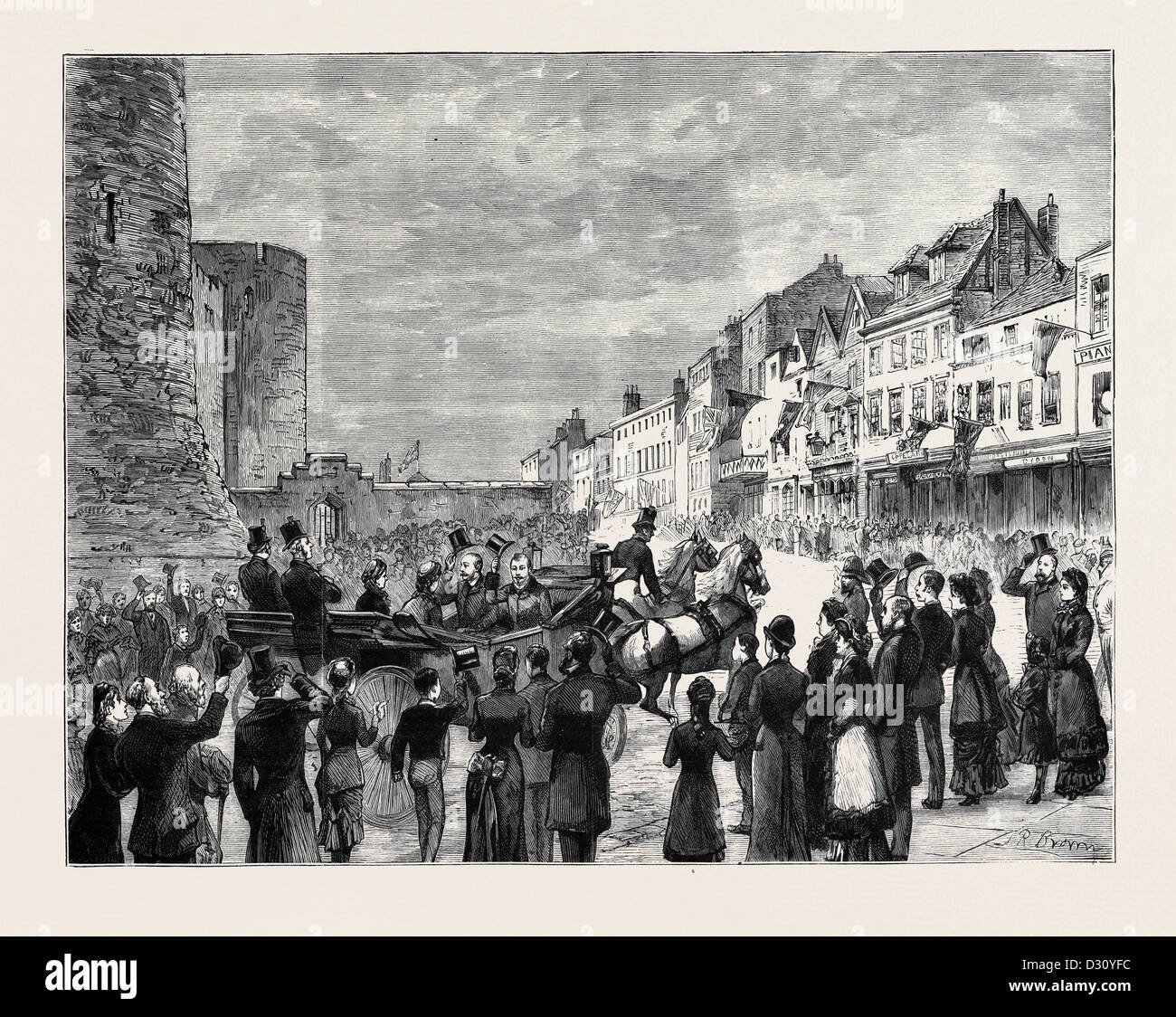 DIE BEVORSTEHENDE KÖNIGLICHE EHE: ANKUNFT VON PRINZESSIN HELEN UND PRINZ LEOPOLD AT WINDSOR Stockfoto