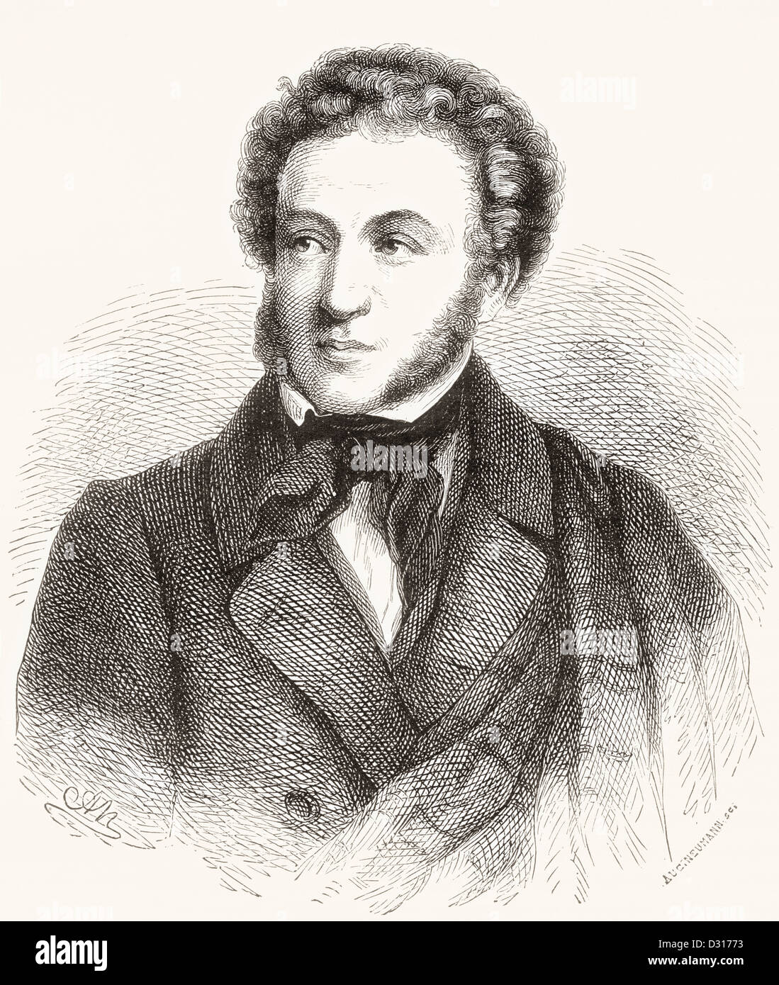 Alexander Sergejewitsch Puschkin, 1799 – 1837. Russische Schriftsteller der Romantik. Stockfoto