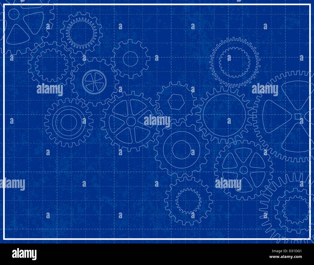 Bauplan Hintergrund mit Zähnen Stockfoto
