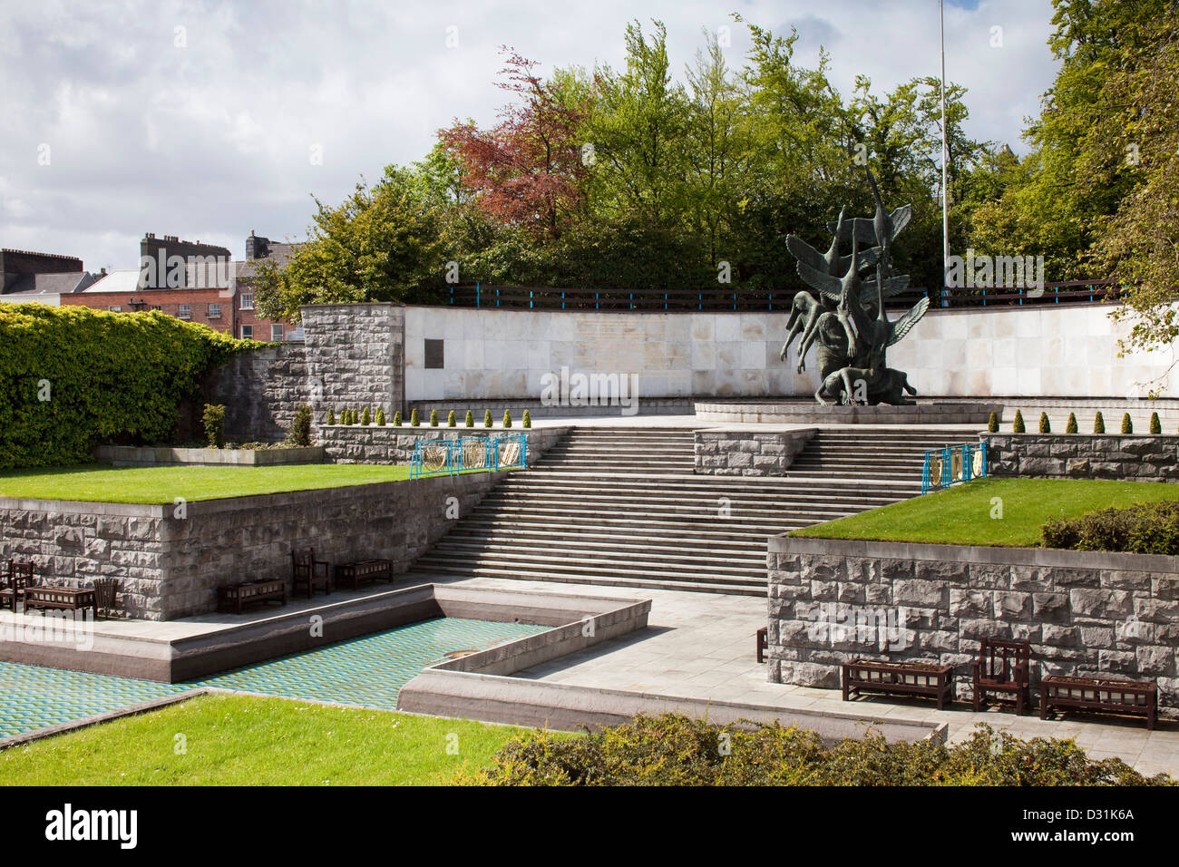 Kinder von Lir Statue in dem Garden of Remembrance, Dublin. Stockfoto