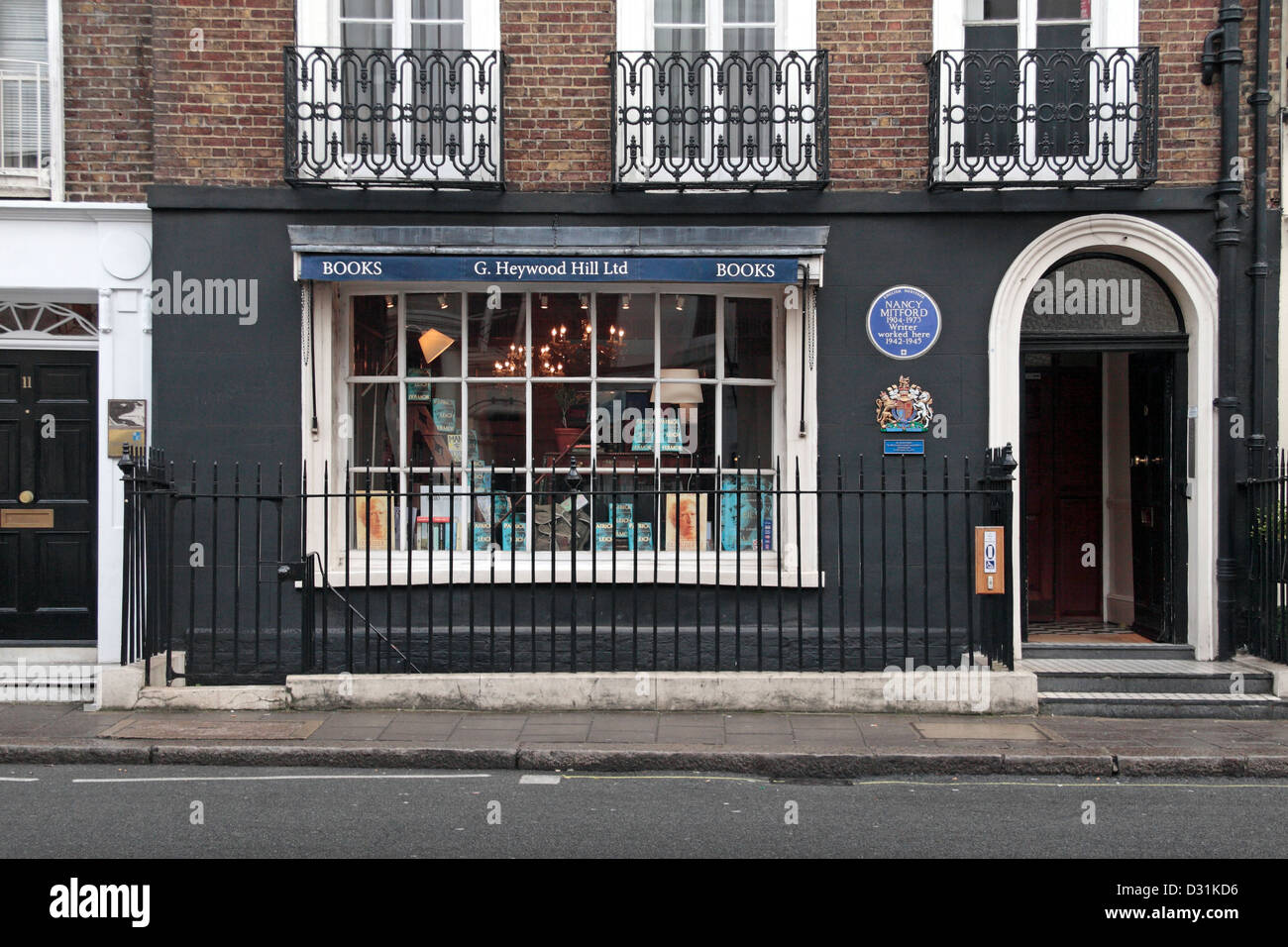 G. Buchhandlung Heywood Hill Ltd, 10 Curzon Street, London, UK. Stockfoto