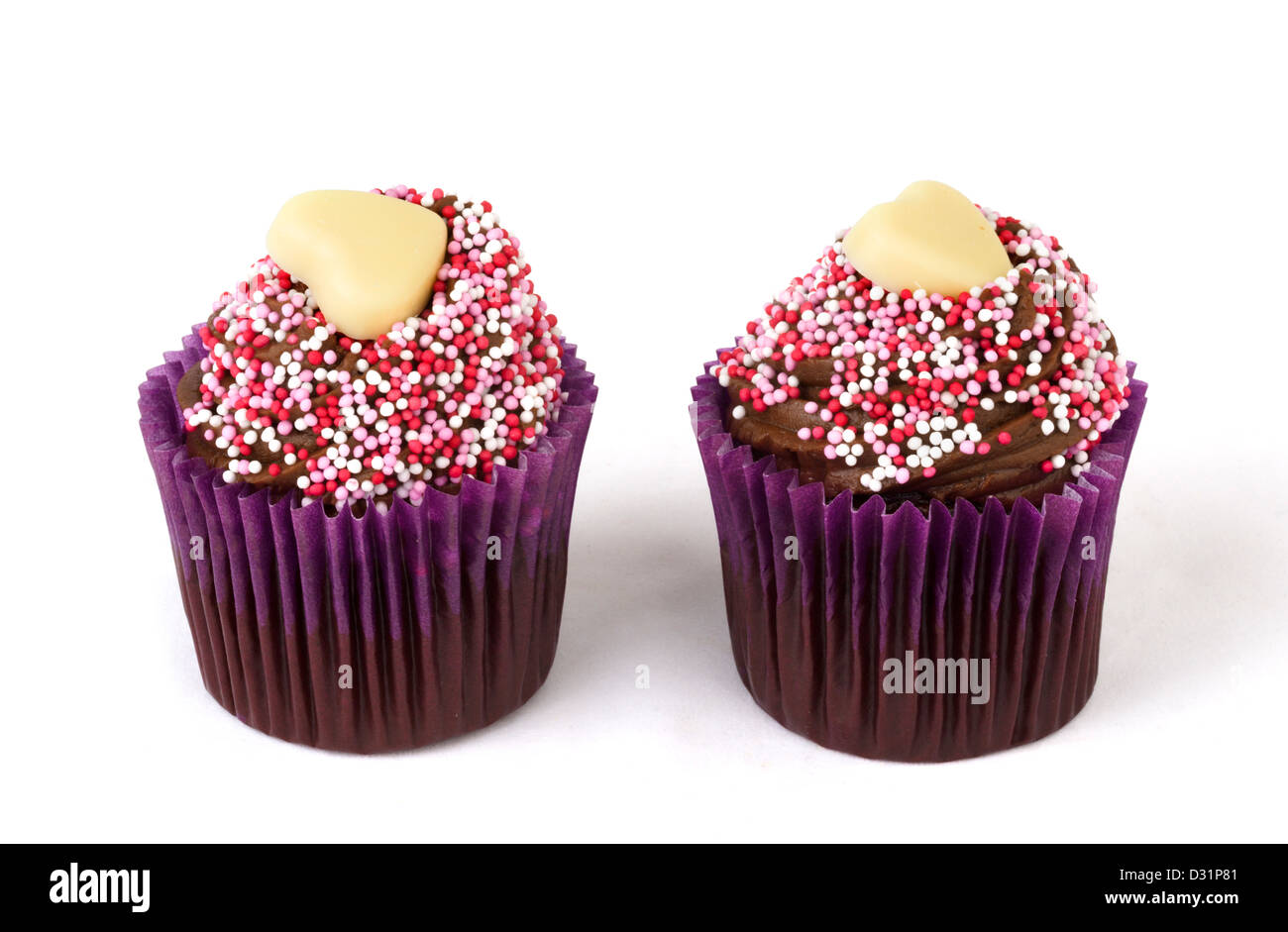 Valentinstag-Cupcakes Stockfoto