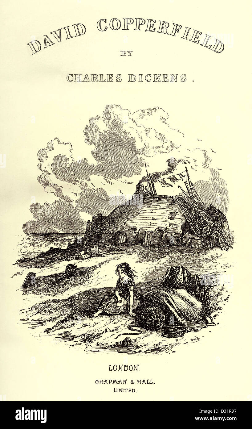 DAVID COPPERFIELD Frontispiz Abbildung aus der ersten Edition' Die persönliche Geschichte von David Copperfield" von Charles Dickens 1850. Stockfoto