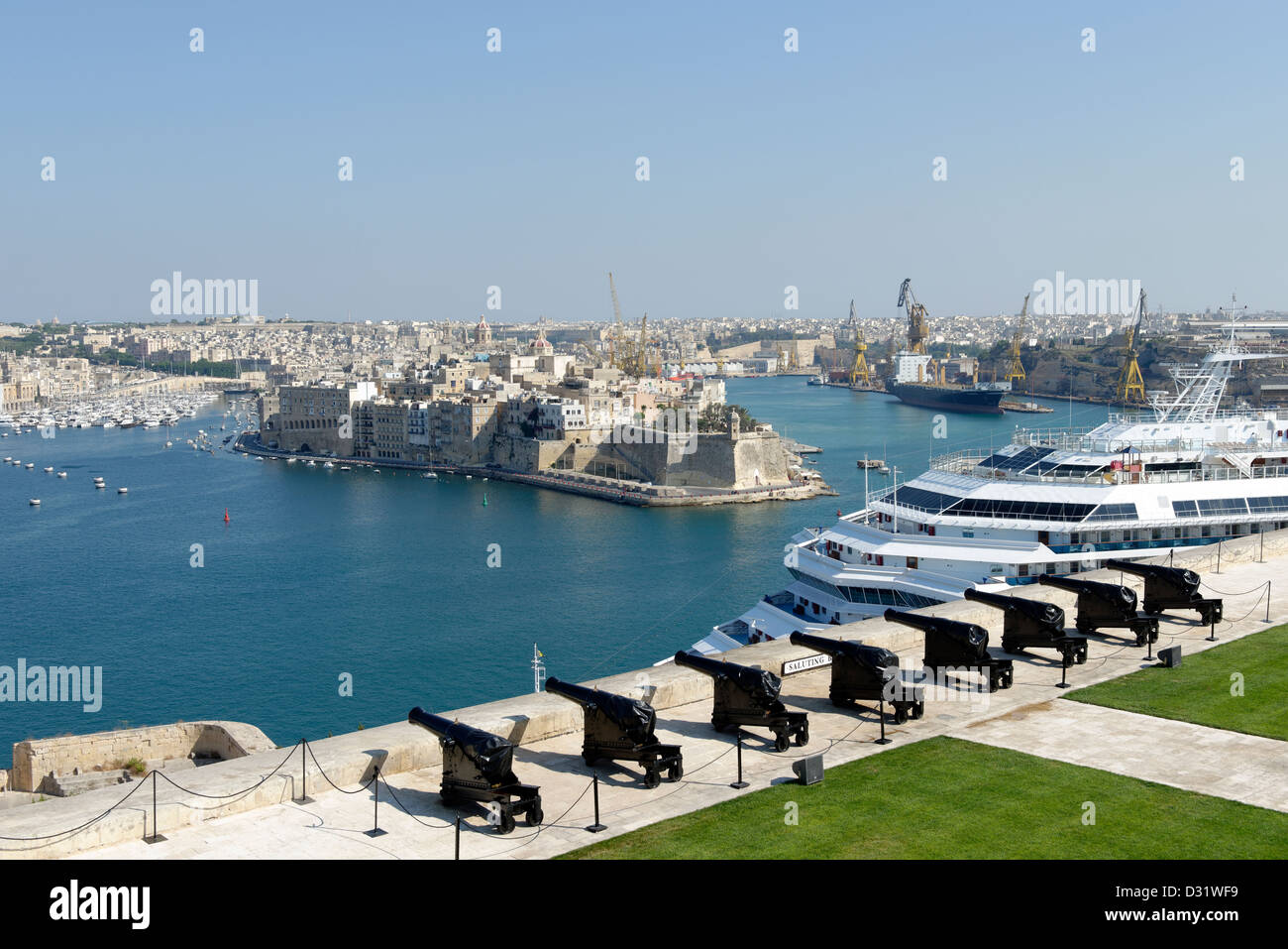 Grand Harbour. Valletta. Malta. Historischen grand Hauptstadt von Malta ist ein ausgewiesenen UNESCO World Heritage Site. Stockfoto