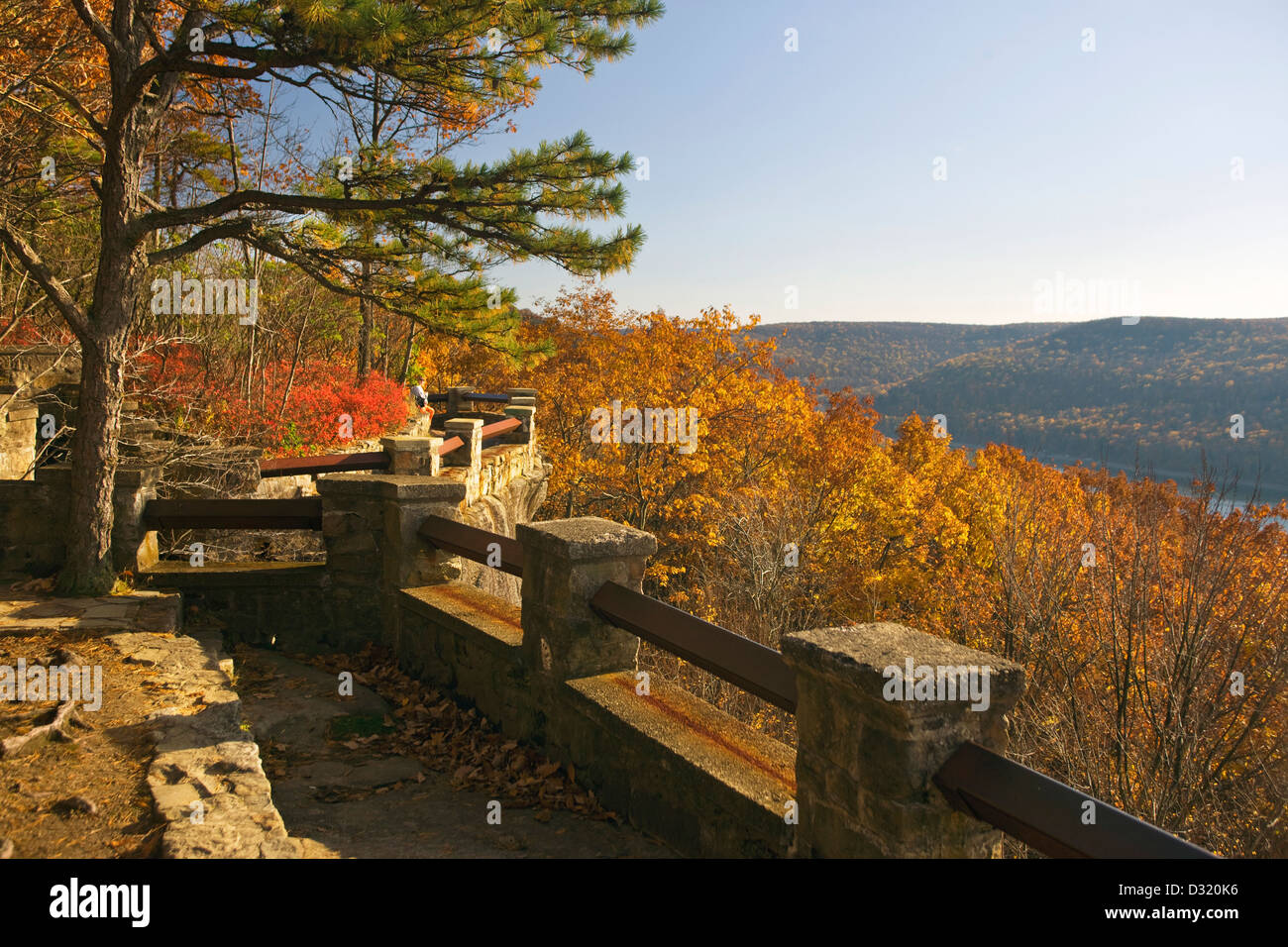 HERBST LAUB KINZUA AUSSICHTSPUNKT OBERHALB VON ALLEGHENY RESERVOIR ALLEGHENY NATIONAL FOREST PENNSYLVANIA USA Stockfoto