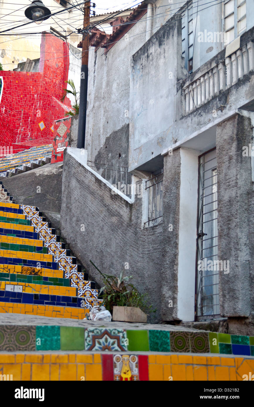 Hommage an Brasilianer - Escadaria Selarón, Rio De Janeiro Stockfoto