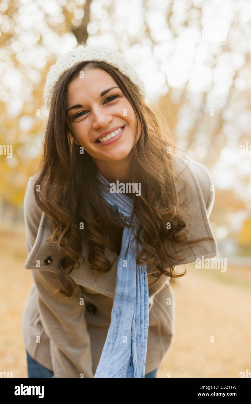 Lächelnde Frau kaukasischen Stockfoto