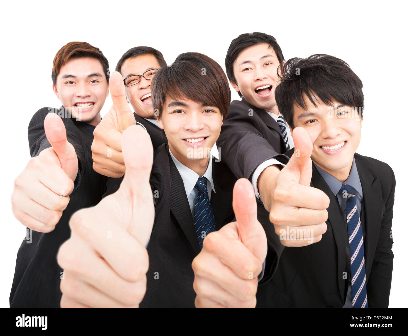 Erfolg-Business-Team mit Daumen nach oben Stockfoto